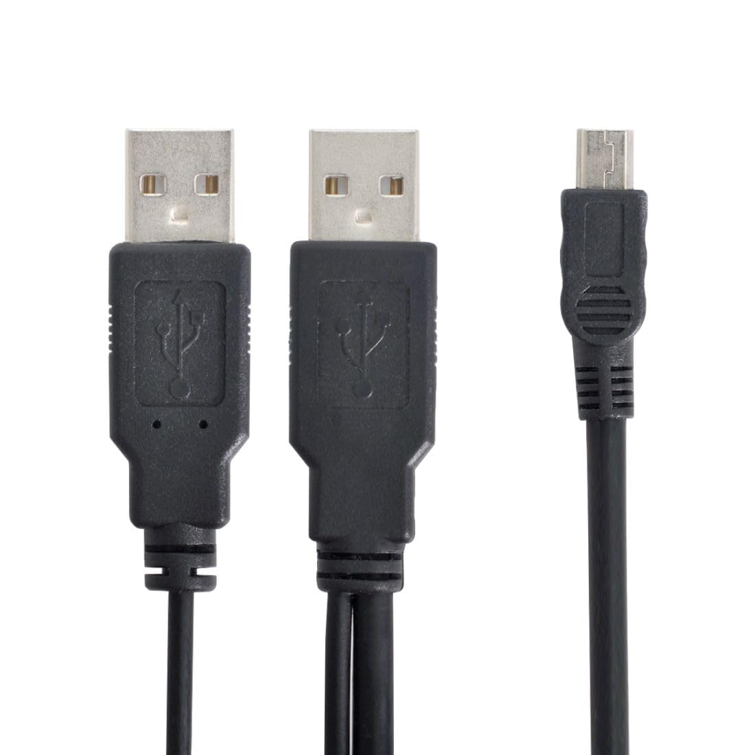 chenyang Cable de datos USB 2.0 a Mini USB 5Pin con cable de alimentación adicional para unidad de disco duro