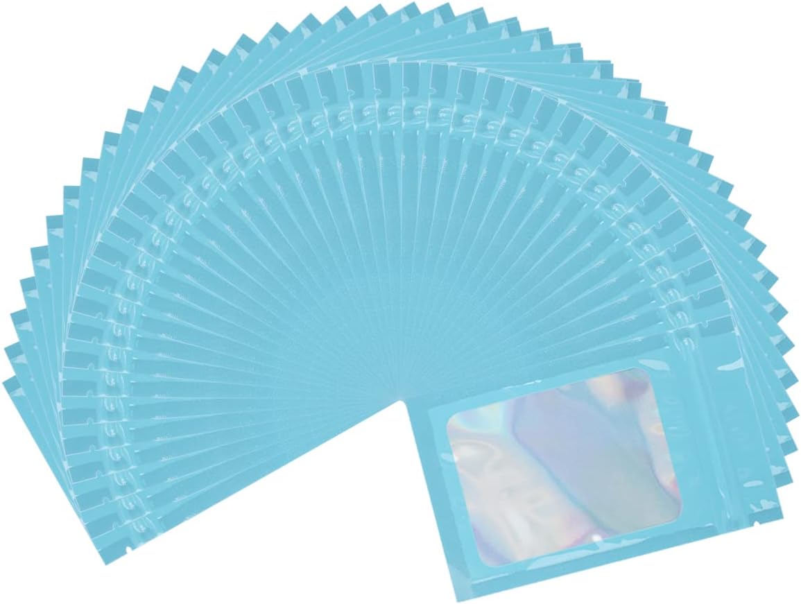 200 bolsas resellables de 0.12 oz, Ziplock a prueba de fugas reutilizables con ventana transparente para alimentos, aperitivos, suministros de