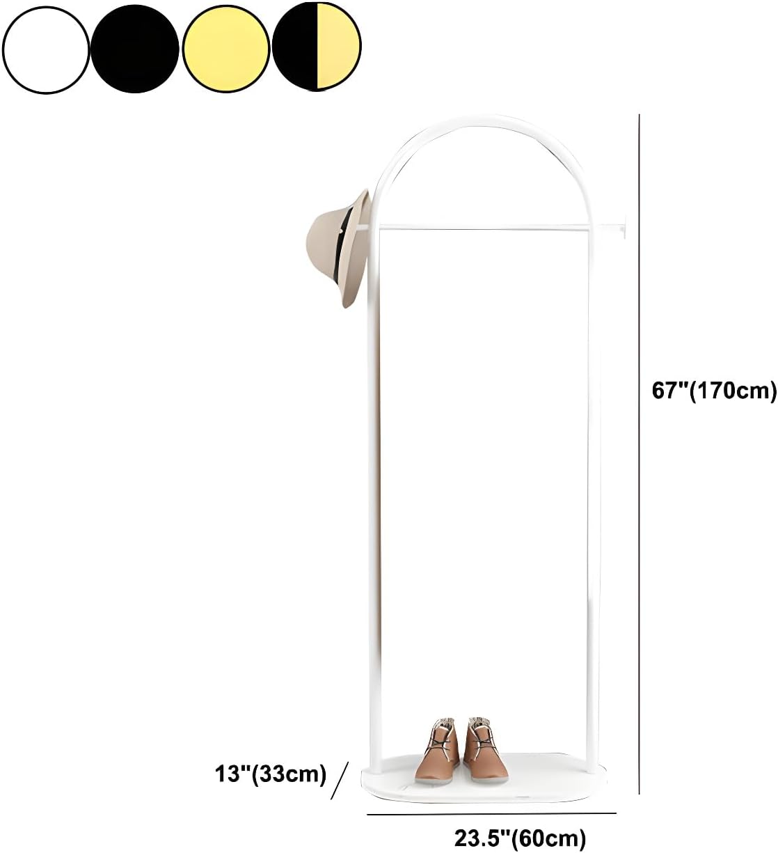 Hermoso colgador de ropa de pie doble para dormitorio, perchero de metal independiente con base de mármol, 24 pulgadas de largo x 13 pulgadas de