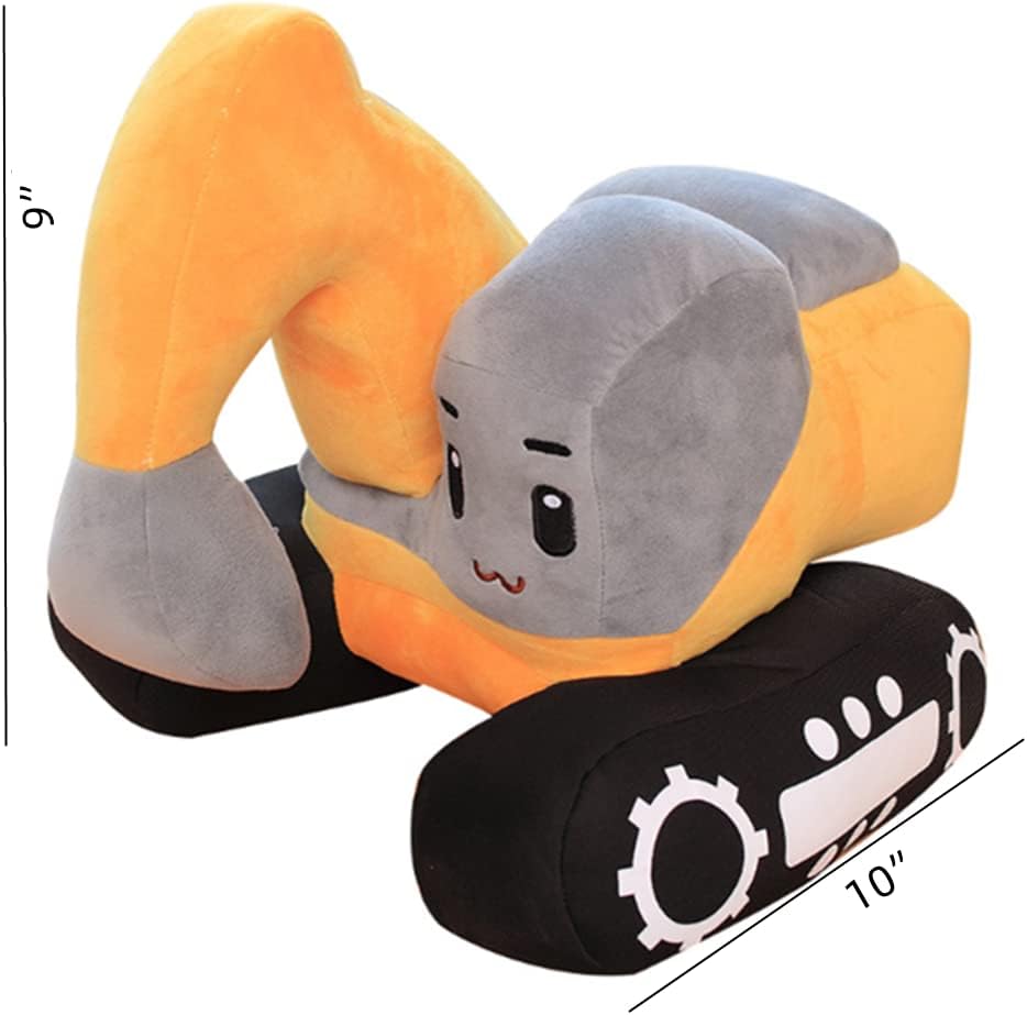 YUDONG Juguete de peluche de excavadora, juguete de construcción suave de 10 pulgadas, para cumpleaños de niños, Navidad, regalos de fiesta