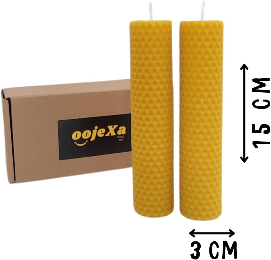 Velas de cera de abejas puras%100% Velas de cera de abejas Decoración del hogar Velas de cera de abeja amarilla Vela hecha a mano Vela de pilar