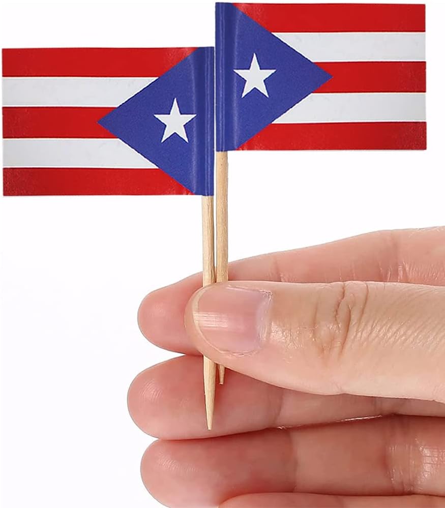 2 Cajas Mini Banderas de Palillo de Dientes (Puerto Rico)