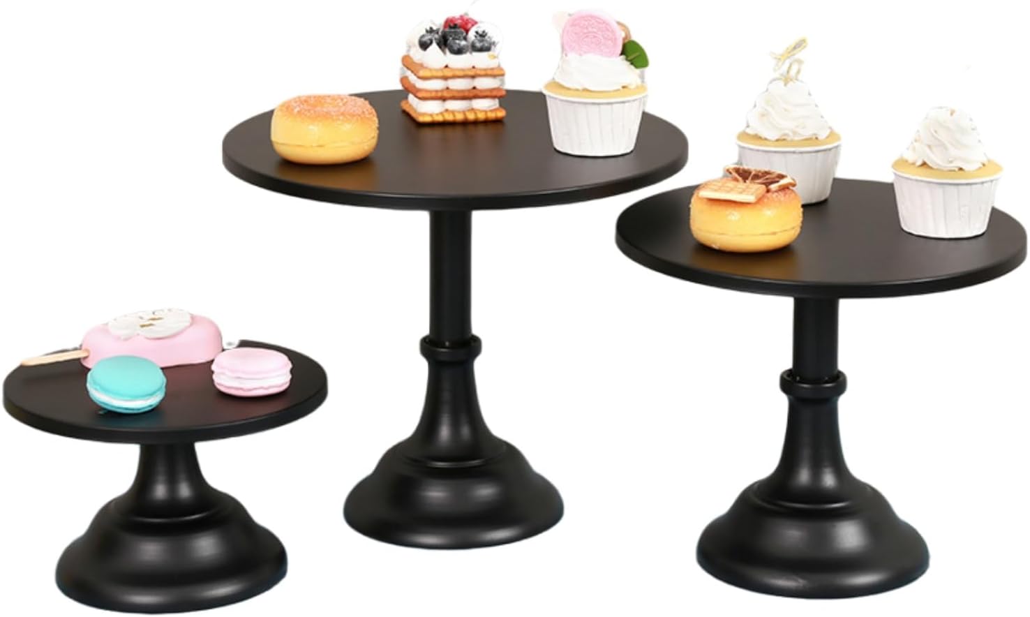 Soporte de pastel negro Herramientas de pastel de boda Fondant Cake Display Accesorio para hornear fiesta