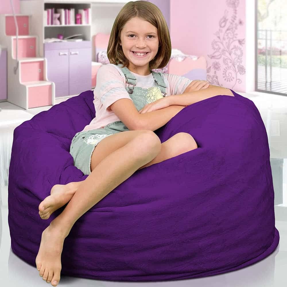 ULTIMATE SACK 3000 (3 pies) Funda para silla puff en varios colores solo funda (3000, gamuza morada)