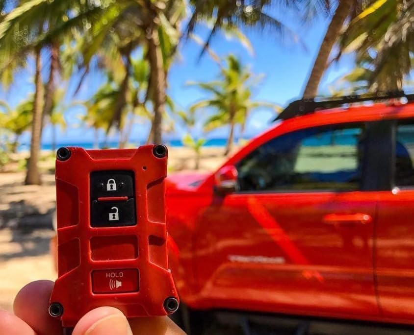 AJT DESIGN Funda de repuesto para llavero Toyota Tacoma, Tundra, 4Runner V1 – Hecho a medida en Estados Unidos (color rojo)