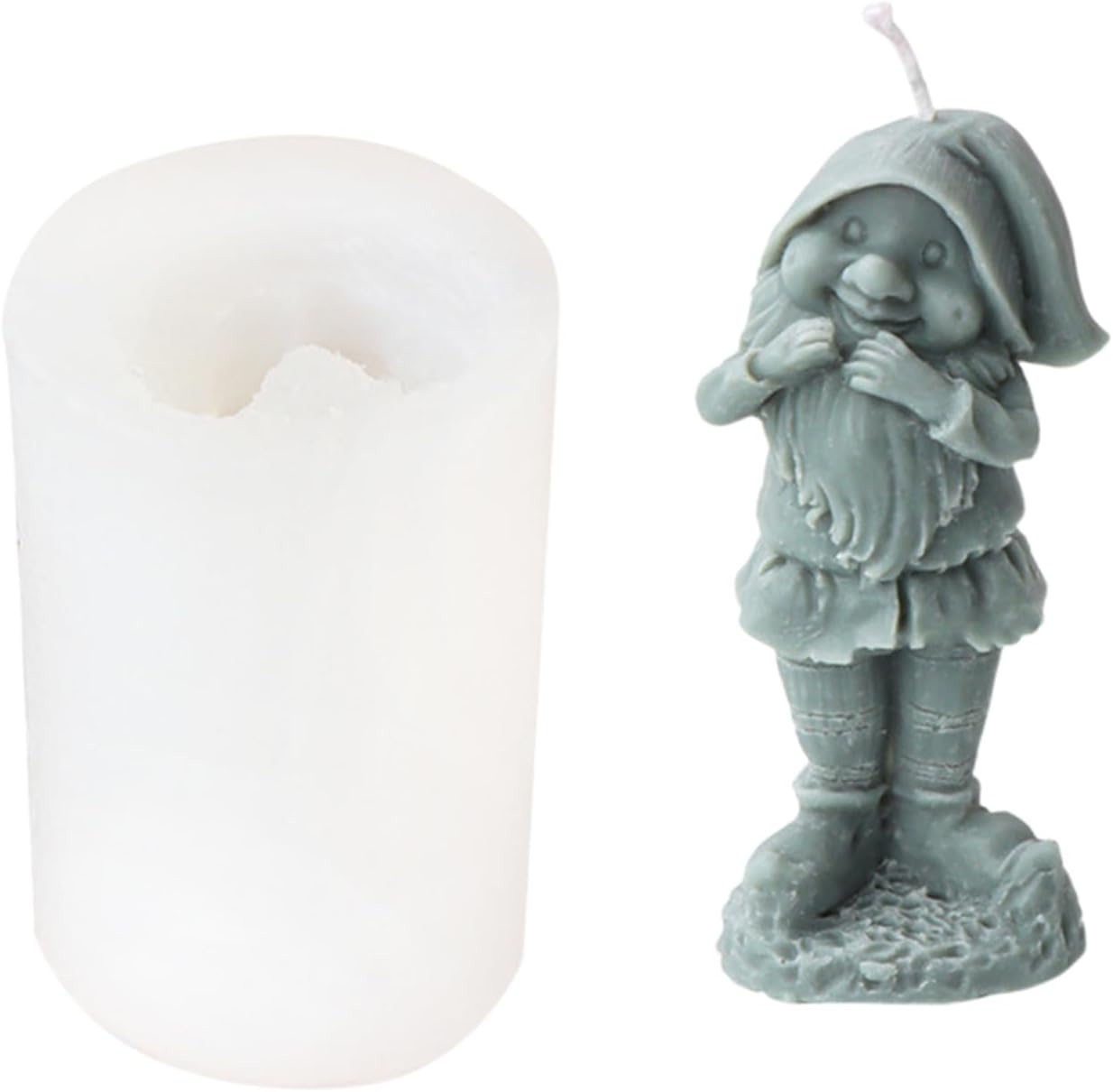 Molde de silicona de gnomo de Navidad 3D, molde de resina epoxi enana, molde de fundición para manualidades, para hacer adornos de gnomos de velas
