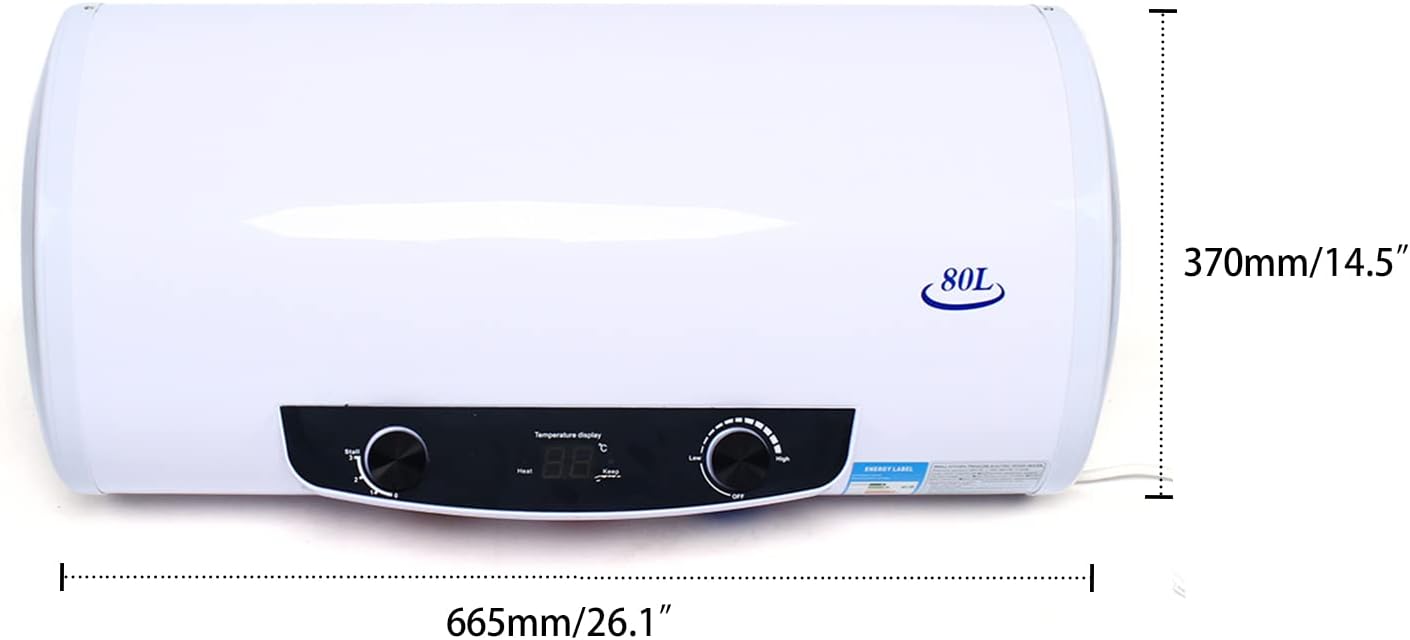 Calentador de agua caliente de tanque eléctrico, 50L80L100L120L, 110V, 2000W, 86.0-167.0 F IPX4, calentador de agua de ducha con enchufe a prueba de