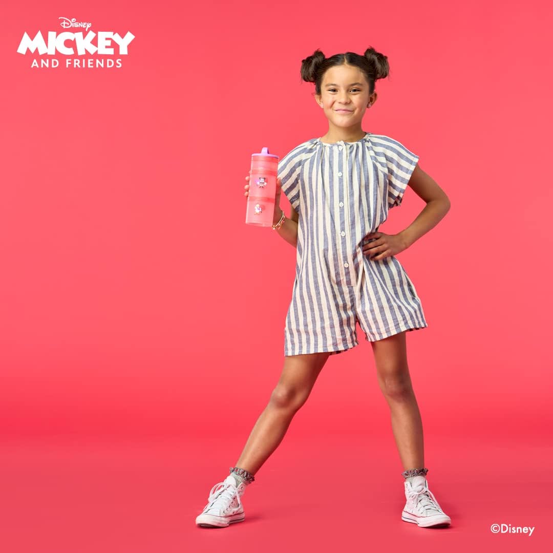 Whiskware Disney – Contenedores apilables para aperitivos para niños y niños pequeños, 3 tazas apilables para aperitivos para la escuela y viajes,