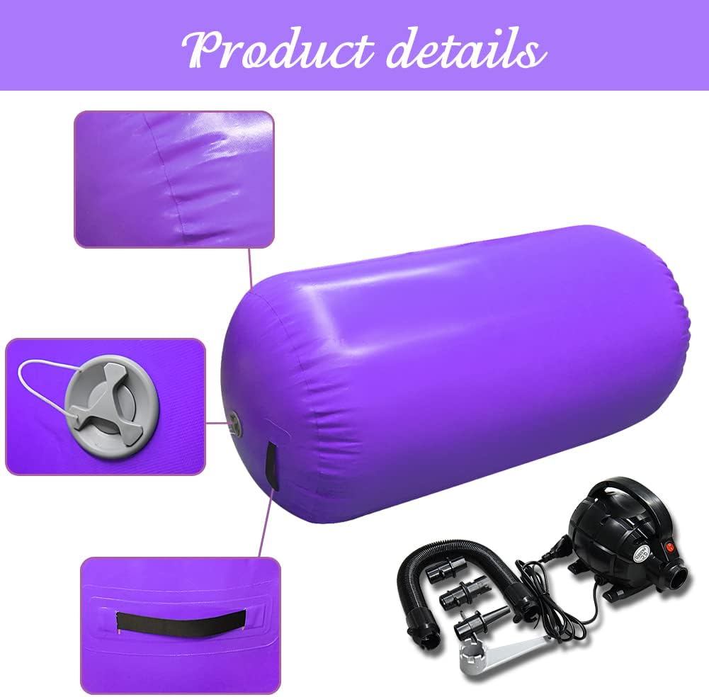 Colchoneta de aire con bomba eléctrica, rodillo inflable de gimnasia para uso doméstico, entrenamiento de gimnasio, animación, yoga