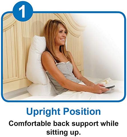 Contour Flip Pillow 10 en 1 Almohada de soporte corporal de cuña para cama, tamaño King, funda protectora de almohada blanca