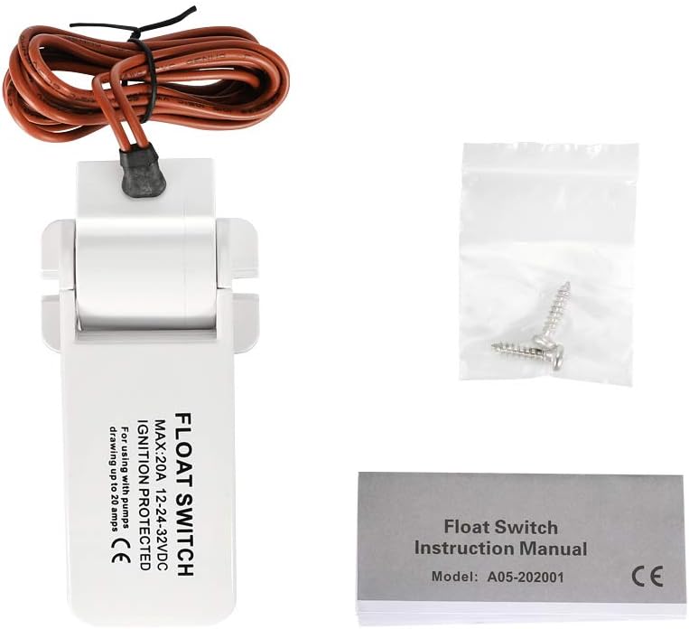 Interruptor flotante de bomba de sentina automática, CC 12 V 24 V, interruptor flotante Sensor de flujo de interruptor de sentina para bomba de agua
