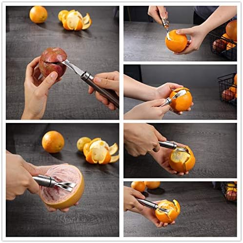 S-shine Paquete de 4 peladores de cítricos naranjas y limón, cortador de cáscara de cítricos de pomelo, cuchillo de pomelo, rallador Zester,