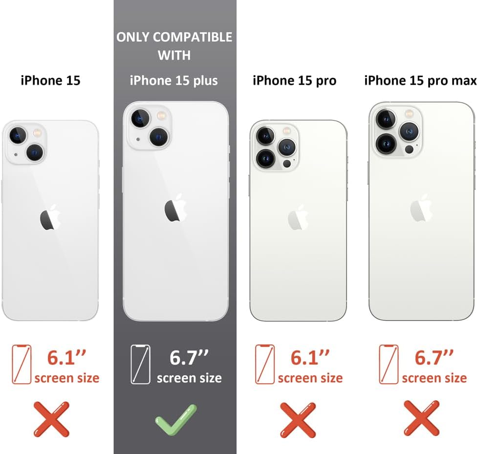 Funda compatible con iPhone 15 Plus, linda flor floral transparente para mujeres, diseño femenino, funda transparente de diseño floral, compatible