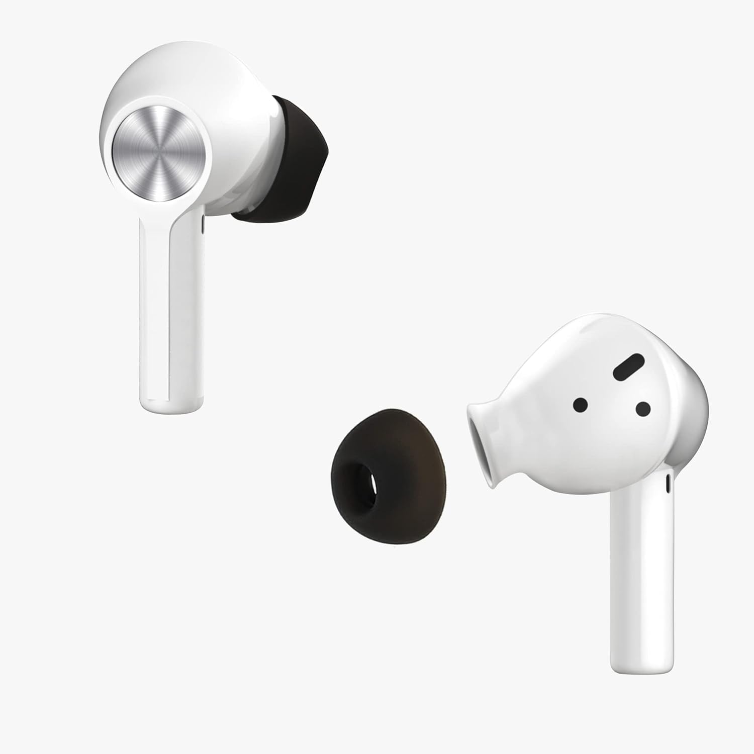 kwmobile 6 puntas de repuesto compatibles con Oneplus Buds Z2 – Puntas de silicona para auriculares, color negro