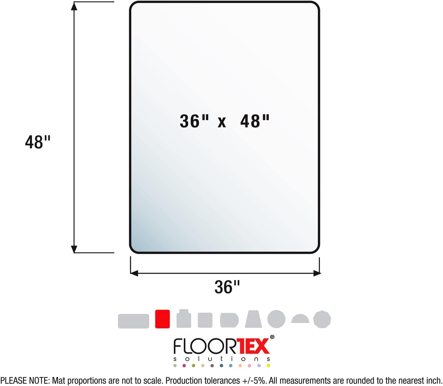 Floortex Valuemat Plus – Tapete rectangular de policarbonato para sillas de pelo bajo, 36 x 48 pulgadas