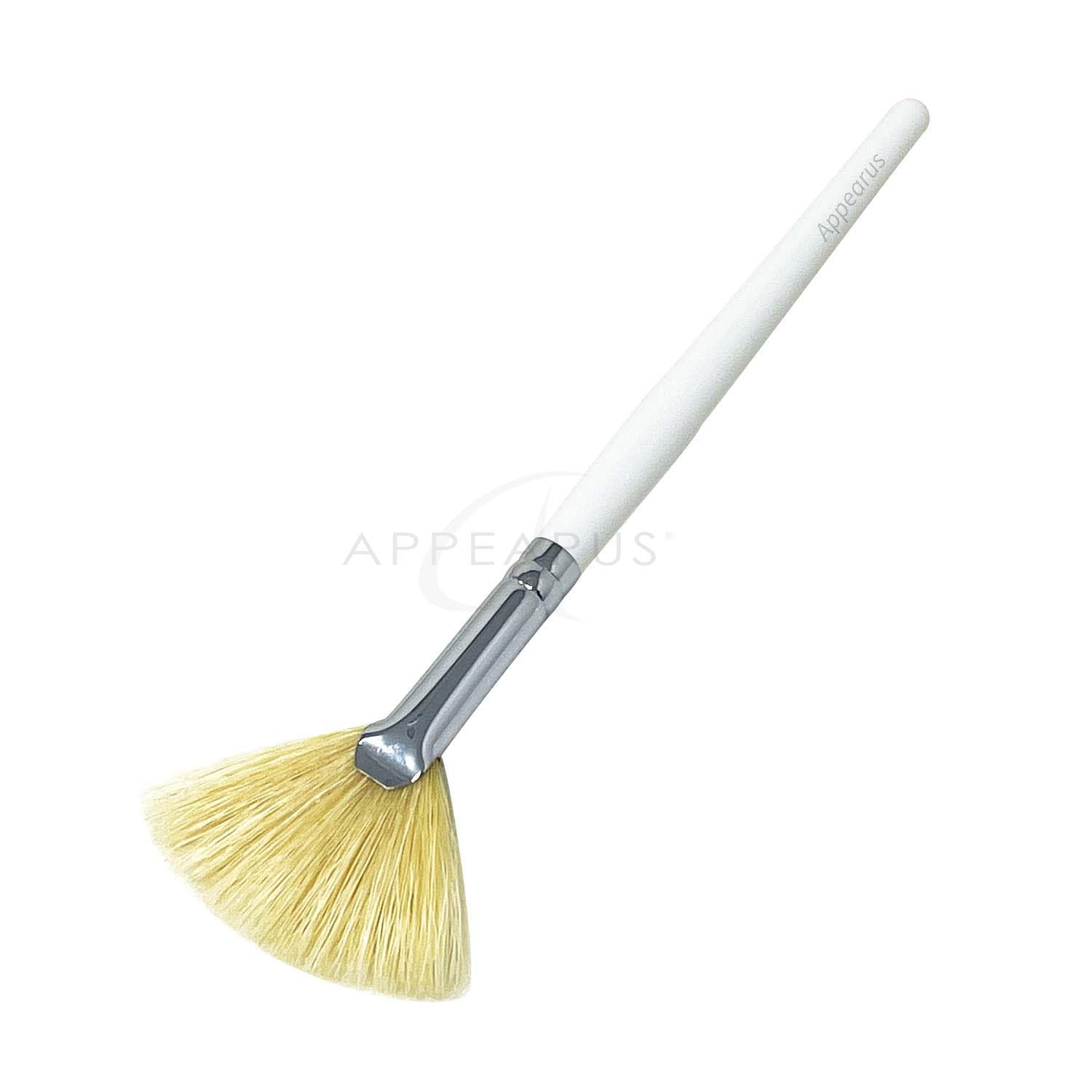 Cepillo de abanico para máscara facial, aplicador de máscara facial de cerdas de jabalí naturales para tratamientos de cáscara ácida, máscaras (1