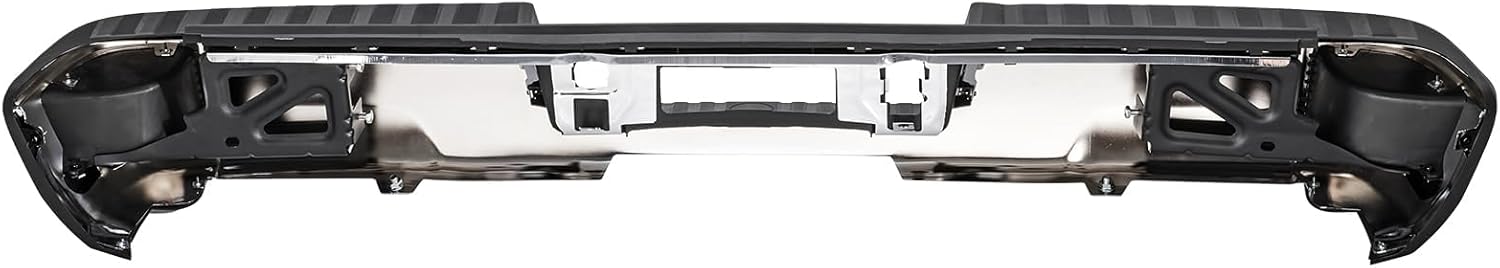 Ensamblaje de parachoques trasero compatible con Chevy Silverado 1500 GMC Sierra 1500 2014-2018 con orificio sin sensor con escalones de esquina,