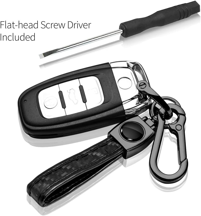 Para Chevrolet Corvette C6 – Llavero con correa de fibra de carbono, color negro real, con licencia oficial