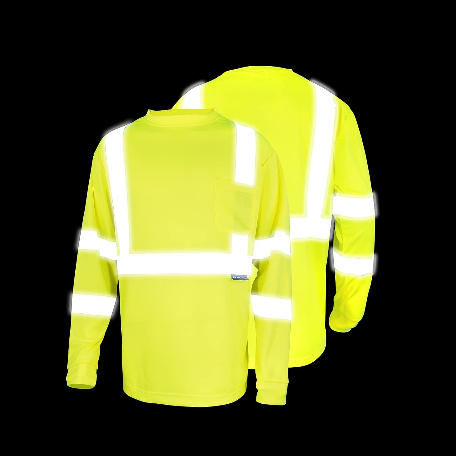 Camiseta de seguridad de manga larga de alta visibilidad, reflectante, transpirable, para trabajo, almacén, construcción, clase 3