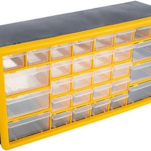 Stalwart Organizador de piezas pequeñas de 30 cajones, 19.6 x 6.25 x 9.75 pulgadas, amarillo Stalwart Organizador de piezas pequeñas de 30 cajones, 19.6 x 6.25 x 9.75 pulgadas, amarillo