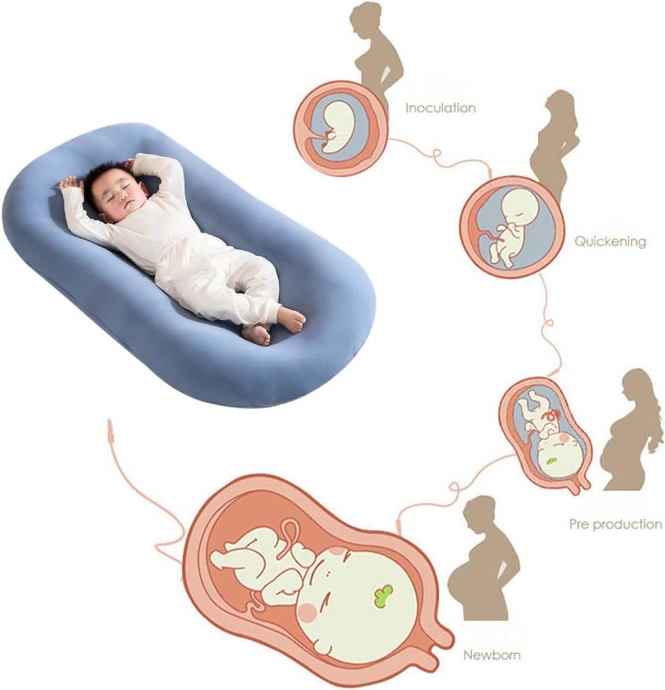 HEOLIEN Almohada de alta calidad para recién nacido, suave algodón orgánico, transpirable, almohada para tumbona para recién nacido de 0 a 12 meses