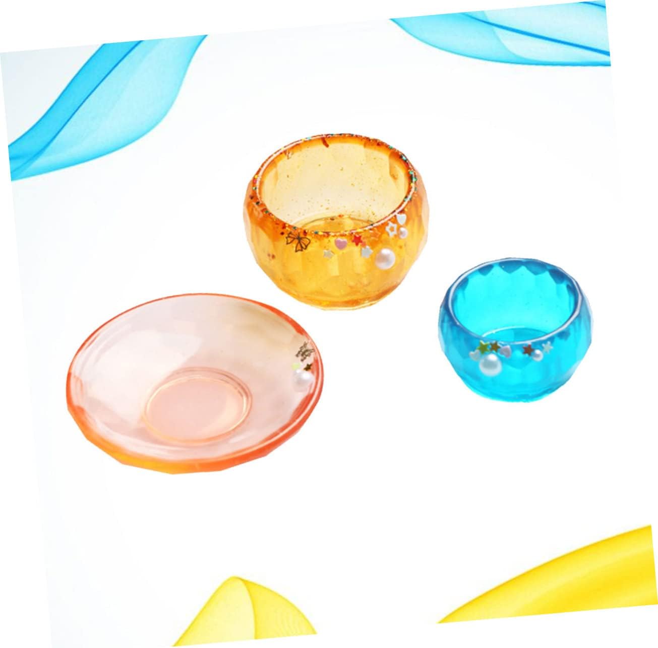 EXCEART Molde de silicona para joyería, molde de resina transparente, moldes de resina para manualidades, moldes de resina, recipientes de molde de