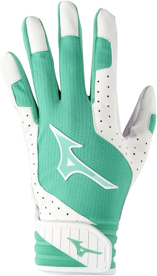 Mizuno Finch Softball – Guantes de bateo acolchados  Par  Adulto y joven  Palma antideslizante  Palma acolchada  Parte trasera de malla flexible