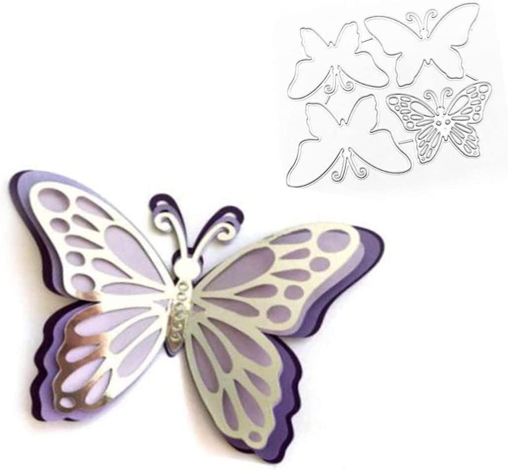 1 pieza de troqueles de mariposa blanca para hacer tarjetas, troqueles de corte de marco de tira para hacer tarjetas, 3D en capas, invitación de