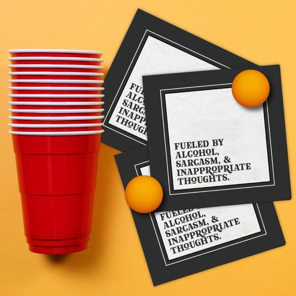 Divertidas servilletas de cóctel boutique, perfectas para cualquier celebración de 5 x 5 pulgadas (paquete de 20) (alimentadas por alcohol)