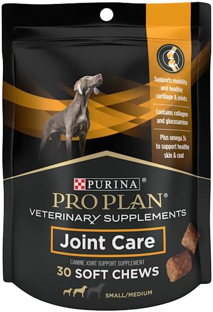 Purina Pro Plan Veterinary Diets Joint Health Mobility – Suplemento para articulaciones caninas de razas pequeñas para perros, 2.65 onzas, 30