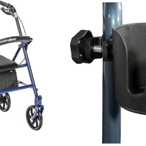 Drive Medical 10257BL-1 – Andador con ruedas de 4 ruedas con asiento, andador de acero, altura ajustable y universal con abrazadera para caminante, Drive Medical 10257BL-1 – Andador con ruedas de 4 ruedas con asiento, andador de acero, altura ajustable y universal con abrazadera para caminante,