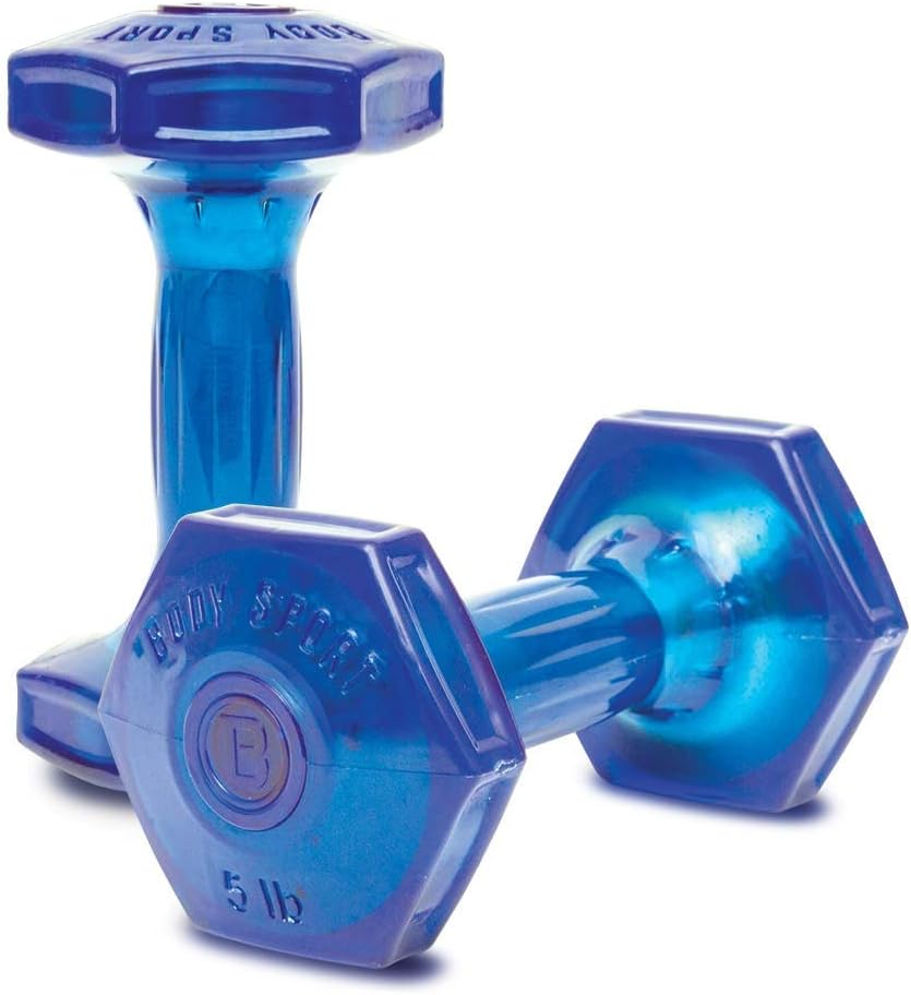 Body Sport Urethane Aerobic Dumbbells Pair, Premium Hand Weights with Solid Steel Core & Ergonomic Gel Coating for Fitness Training & Strength