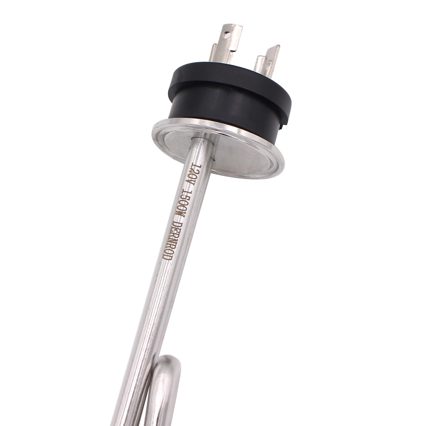 DERNORD Calentador de agua de inmersión de acero inoxidable con triple abrazadera plegable de 120 V 1500 W con enchufe de bloqueo eléctrico de 3