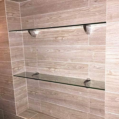 Soporte de pared ajustable de maderavidrio de metal, 2 unidades o un par, níquel cepillado