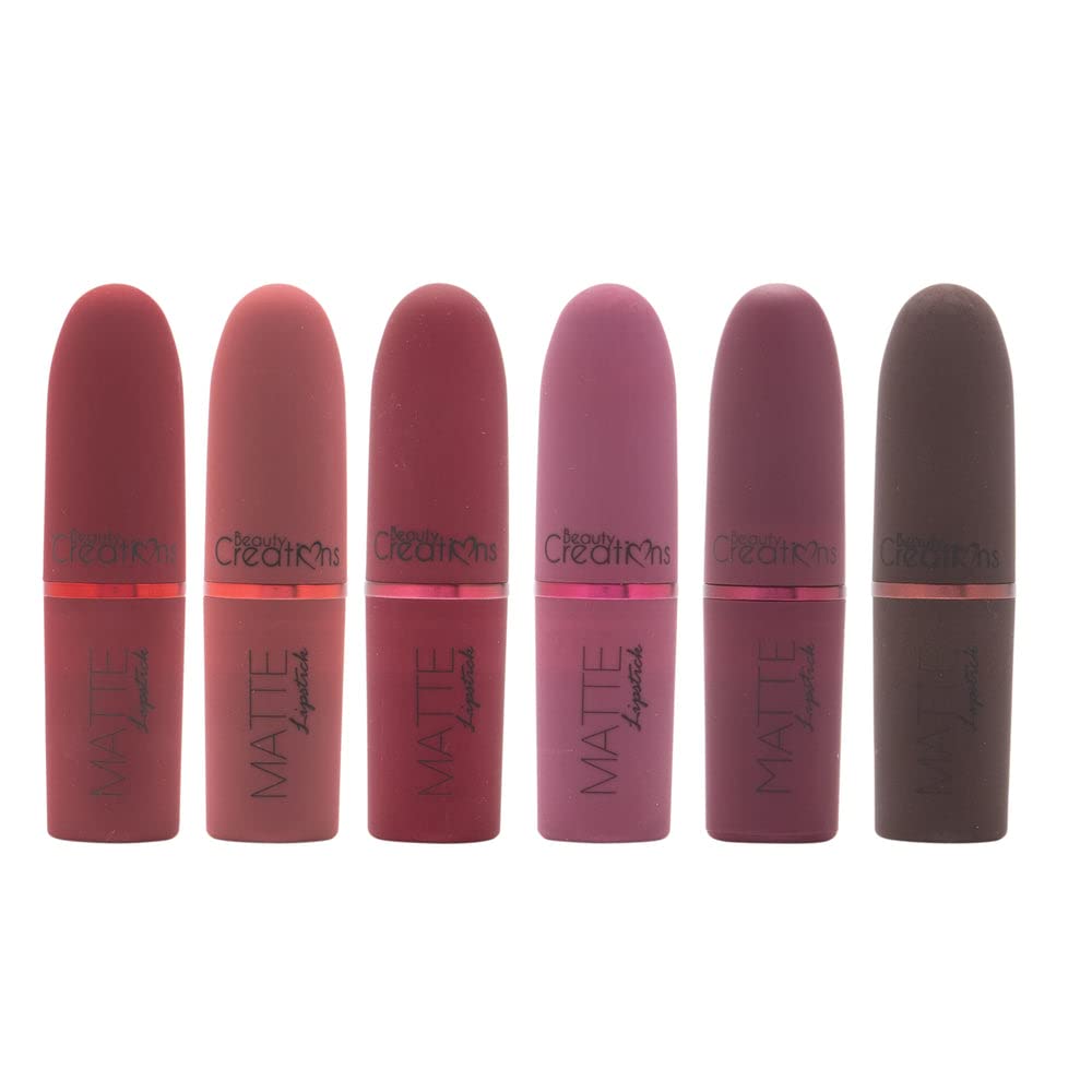 Labiales mate de Beauty Creations Cosmetics (Juego de lápices labiales de ciruela)
