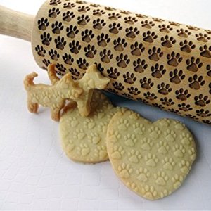 PAW Embossing Rolling Pin Dogie Paw Pattern Laser Engraved with Cat’s Paw for Embossed Cookies by AlgisCrafts PAW Embossing Rolling Pin Dogie Paw Pattern Laser Engraved with Cat’s Paw for Embossed Cookies by AlgisCrafts