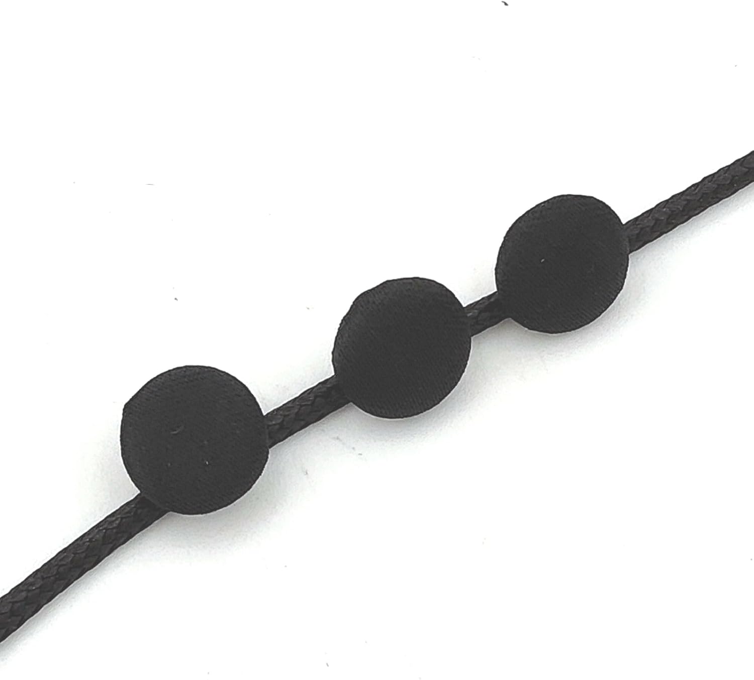 YOOGCORETT 30 botones cubiertos de tela de satén negro con vástago para botones de vestido de novia, costura de bricolaje, decoraciones hechas a