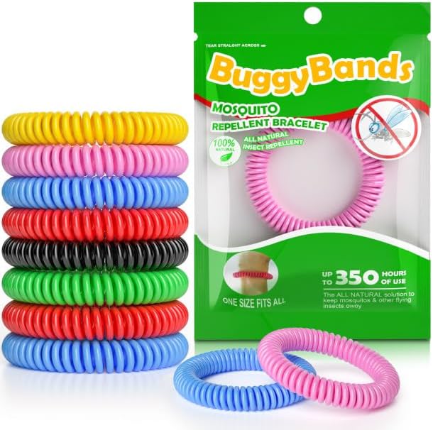 Paquete de 48 pulseras de mosquitos, bandas de mosquitos para adultos y niños con envueltas individualmente y sin DEET, pulseras naturales e