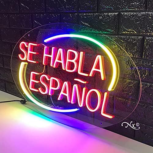 Se Habla Espanol LED neón letrero 28 pulgadas de largo x 16 pulgadas de alto #34472