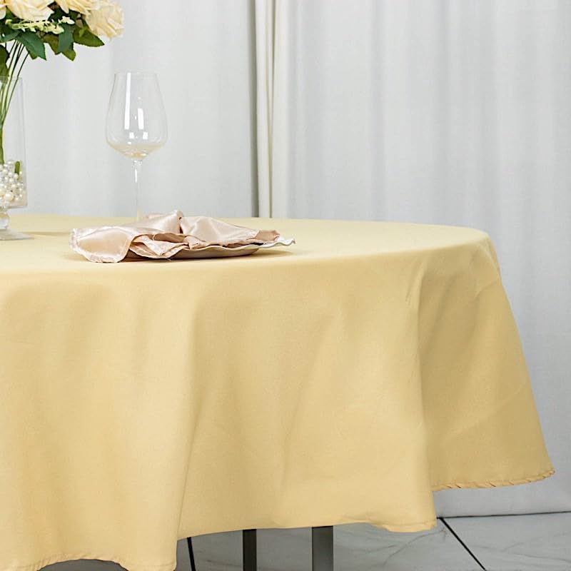 Balsa Circle Mantel redondo color champán de 90 pulgadas de poliéster de alta calidad, para bodas, fiestas, banquetes, recepciones, eventos, cocina,