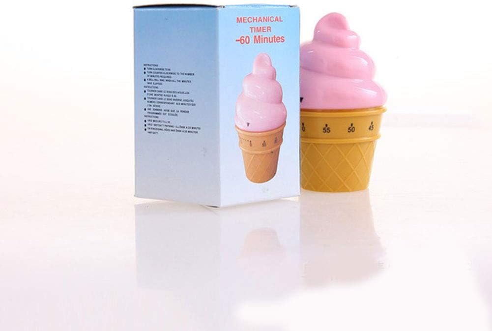 Temporizador mecánico manual Helado Modelo Temporizadores 60 Minutos Cocina Temporizador Reloj Fuerte Alarma Contadores (blanco)