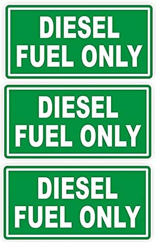 Juego de 3 calcomanías solo diésel para tanque de combustible, vinilo diesel, calcomanías de combustible, etiqueta de puerta de combustible