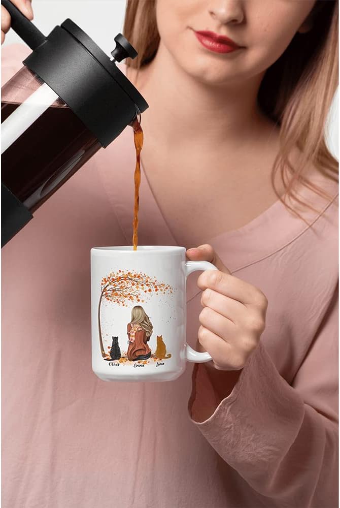 Gossby Taza de café personalizada con diseño de gato para mujer, regalo personalizado para mamá de gato con diseño, nombre, raza de gato,
