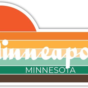 Minneapolis Minnesota – Imán de nevera de 4 x 2.25 pulgadas, estilo retro, vintage, diseño estético de los años 70 Minneapolis Minnesota – Imán de nevera de 4 x 2.25 pulgadas, estilo retro, vintage, diseño estético de los años 70