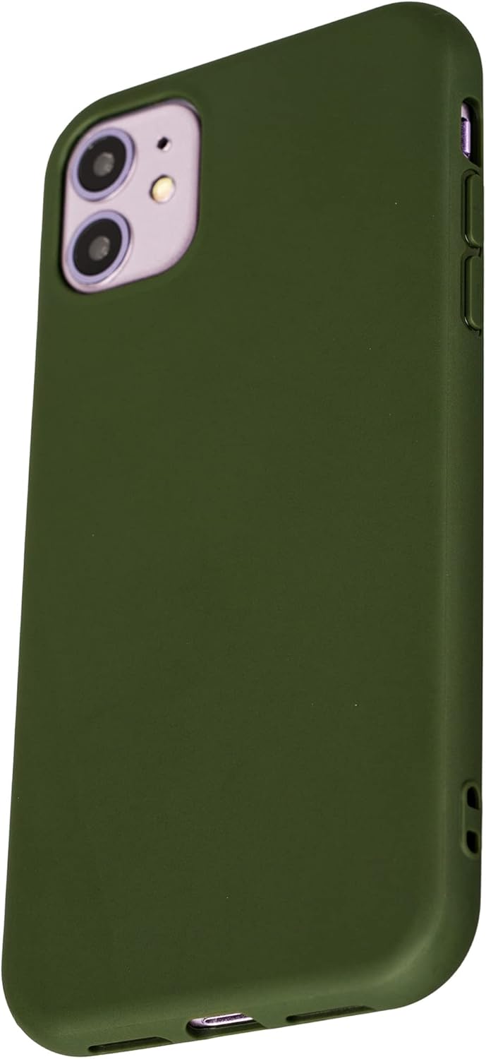 Funda mate para iPhone 11, protección completa contra caídas, a prueba de polvo, verde militar, verde bosque, cubierta delgada de color sólido,