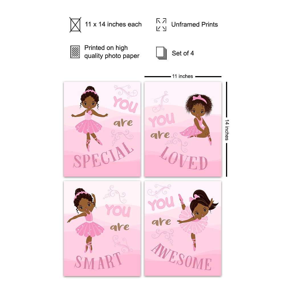 Black Girl Nursery Wall Decor 11×14 – Black Girl Magic Decor for Nursery, Toddler, Kids Room – Positive Quotes, Inspirational Positive Art – Pink