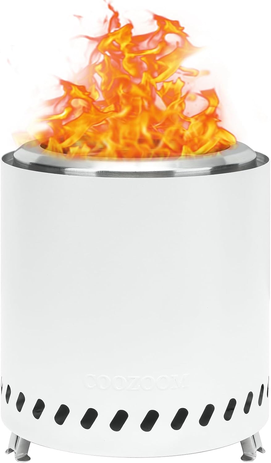 Chimenea portátil de mesa mini estufa de acero inoxidable de 8.6 pulgadas con soporte, fogata de mesa de bajo consumo de humo alimentado por pellets