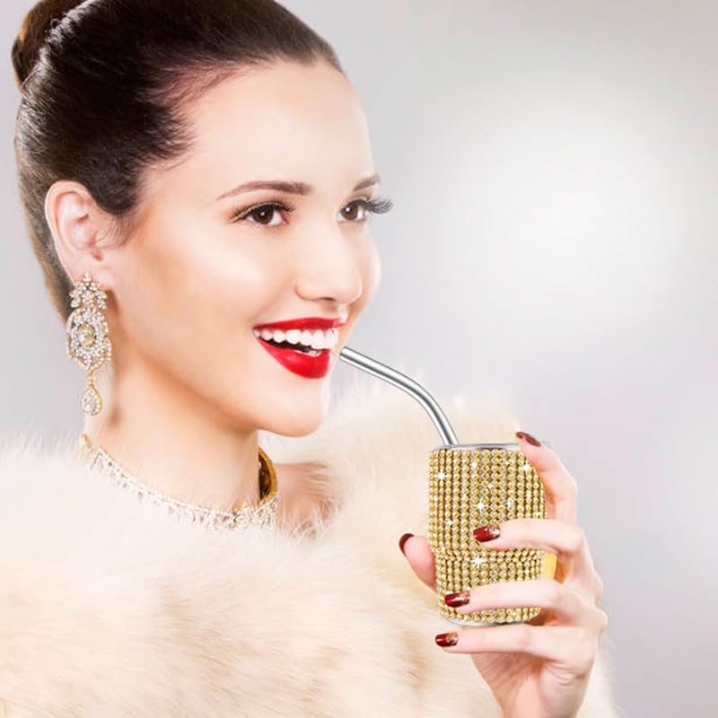 INSTOME Bling Mini vaso de chupito, vaso de chupito de 3 onzas, vaso de chupito de diamante con pajilla, vaso de chupito pequeño con purpurina para