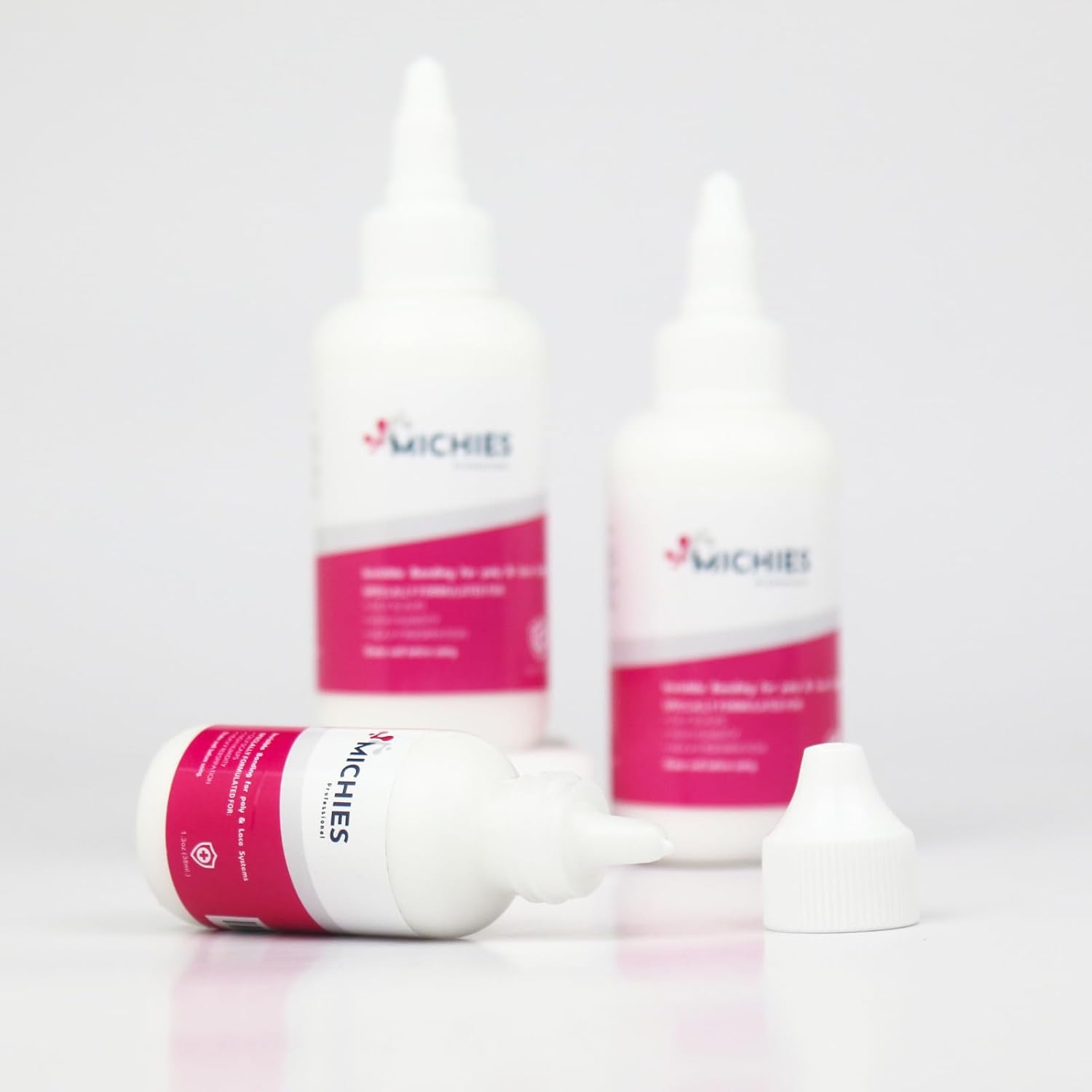 MICHIES Pegamento de encaje para peluca, 3.4 oz (3.4 fl oz), pegamento invisible para peluca, pegamento para cabello de sujeción fuerte, pegamento