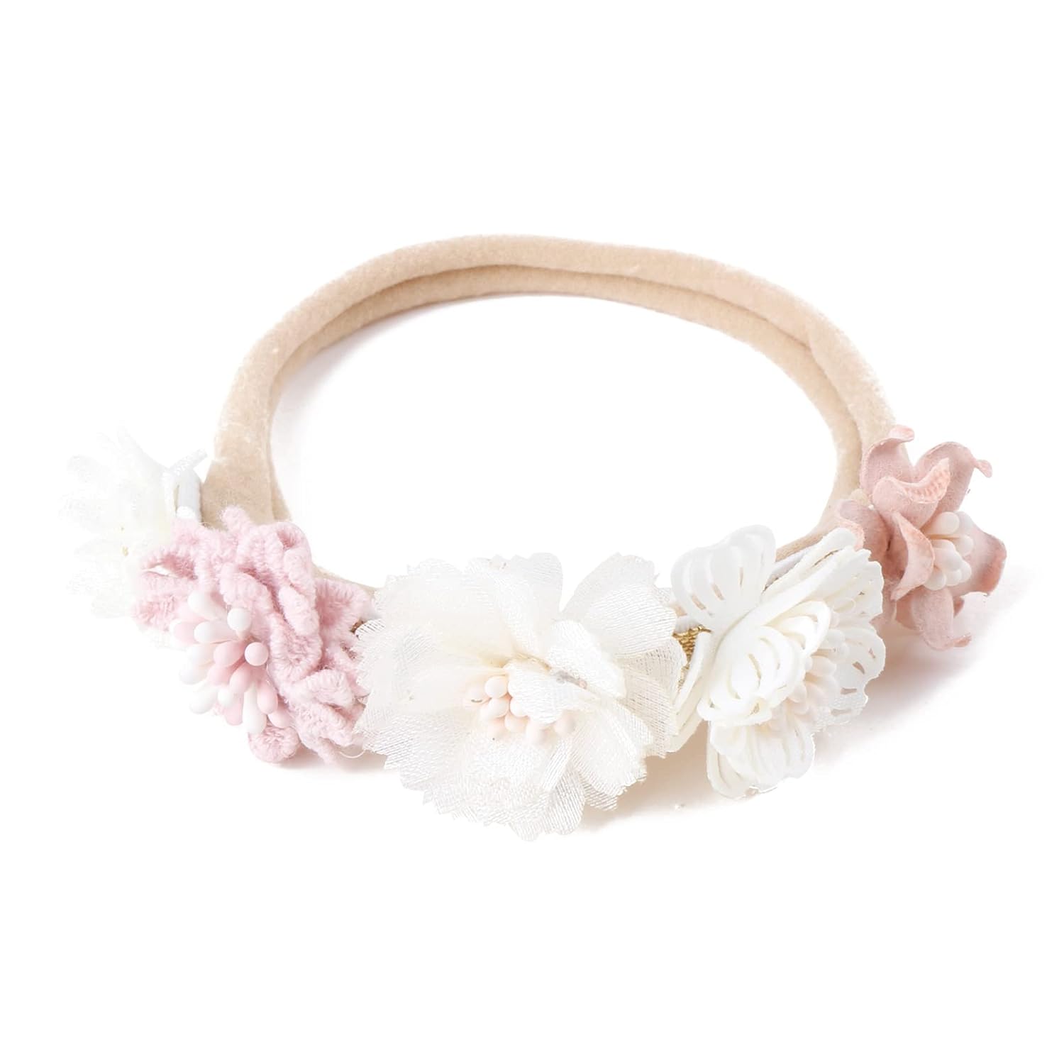 Diademas elásticas con flores para bebé niña, bandas suaves para el pelo para recién nacidas, 3 unidades